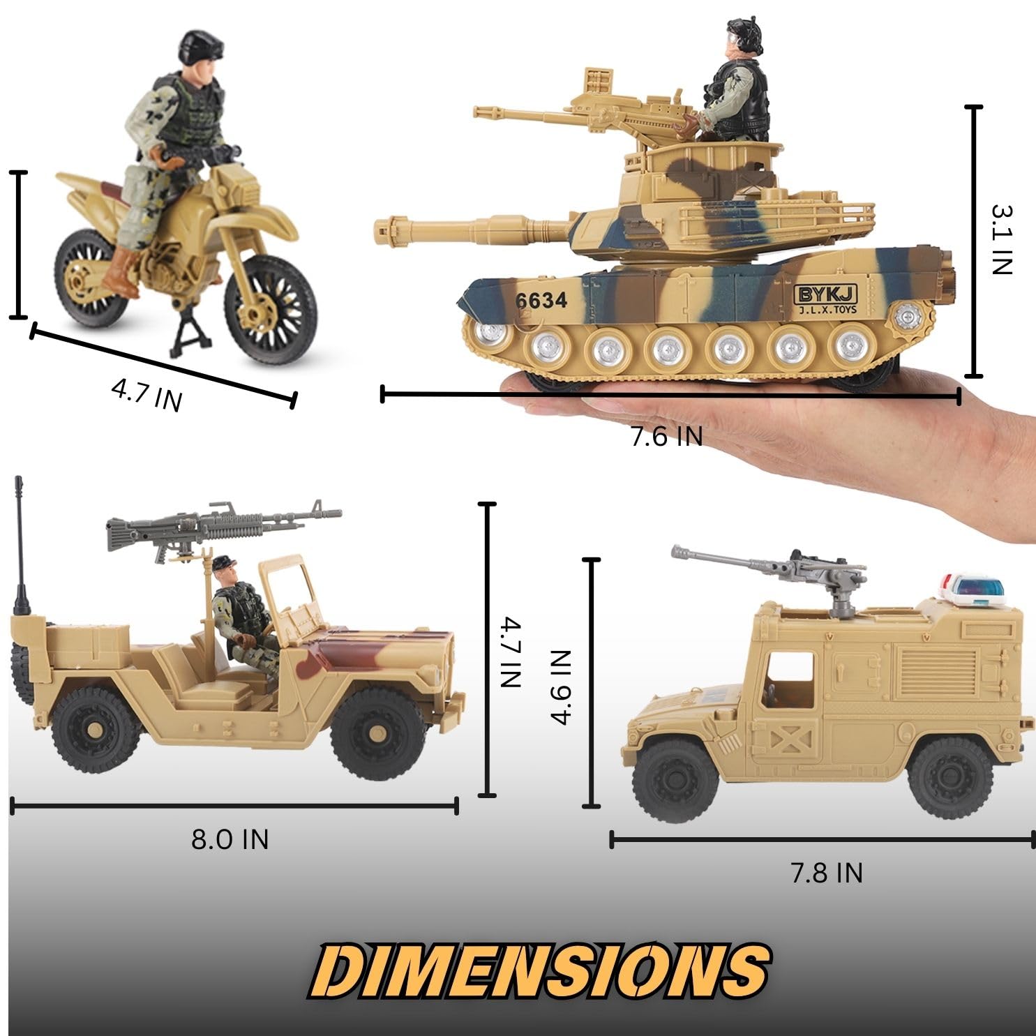 Military Toys Army Action Combat Zone - 42 Piece Huge Playset with